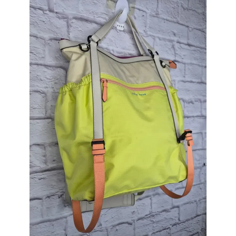 RARE Cole Haan Performance Grand Series Summer Lime Backpack Tote Bag Travel.